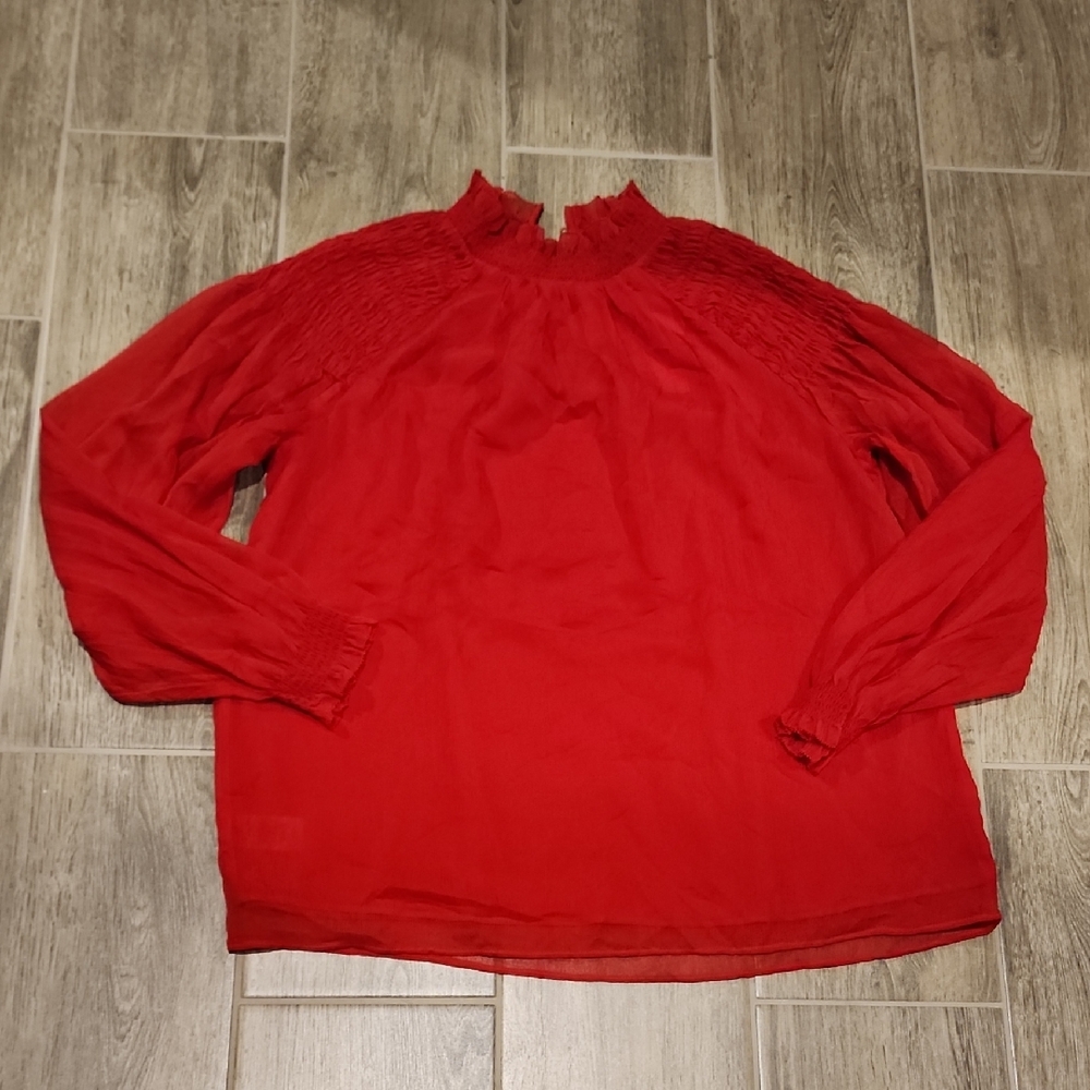 Ann Taylor Scarlet Red Blouse